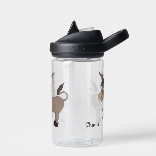 ドンキーイラストレーション名前をカスタムする ウォーターボトル (左面)