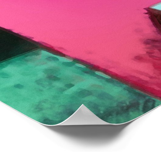 ドンキーカラフルおもしろい幾何学的抽象芸術アート ポスター (角)