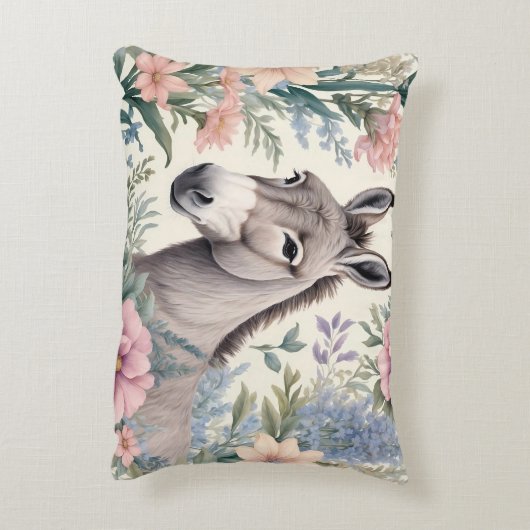 ドンキーパステル魅力的フラワーズファームアニマル アクセントクッション (裏面(縦))