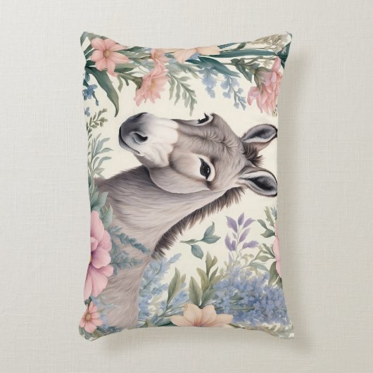 ドンキーパステル魅力的フラワーズファームアニマル アクセントクッション (正面(垂直))