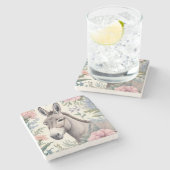 ドンキーパステル魅力的フラワーズファームアニマル ストーンコースター (横)