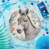 ドンキーパステル魅力的フラワーズファームアニマル ペーパープレート (パーティー)