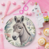 ドンキーパステル魅力的フラワーズファームアニマル ペーパープレート (パーティー)