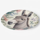 ドンキーパステル魅力的フラワーズファームアニマル ペーパープレート (アングル)