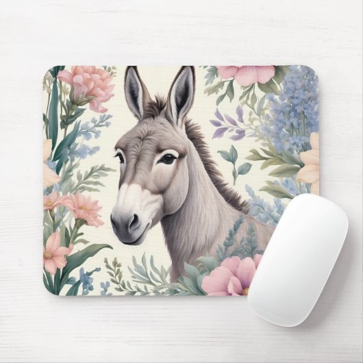 ドンキーパステル魅力的フラワーズファームアニマル マウスパッド (マウス)