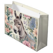 ドンキーパステル魅力的フラワーズファームアニマル ラージペーパーバッグ (正面アングル)