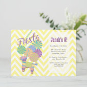 ドンキーフィエスタピナタキッズシェブロン誕生日パーティー 招待状 (スタンド正面)