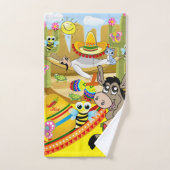 ドンキーメキシコ人男性ソンブレロバスルームのタオルセット バスタオルセット (ハンドタオル)