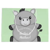 ドンキー・ベビー・シャワー・グリーン ラージペーパーバッグ (裏面)