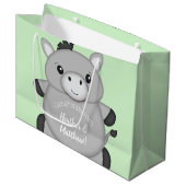 ドンキー・ベビー・シャワー・グリーン ラージペーパーバッグ (正面アングル)