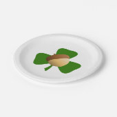 ドングリおよびシャムロックの紙皿 ペーパープレート (アングル)