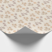 ドングリおよびマツ針の秋 ラッピングペーパー (角)