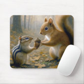 ドングリとリスがドングリを共有 マウスパッド (マウス)