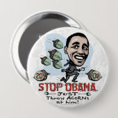 ドングリのおもしろいなアンチオバマボタン 缶バッジ (正面&裏面)