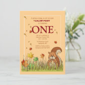 ドングリの招待状を持つリス 招待状 (スタンド正面)