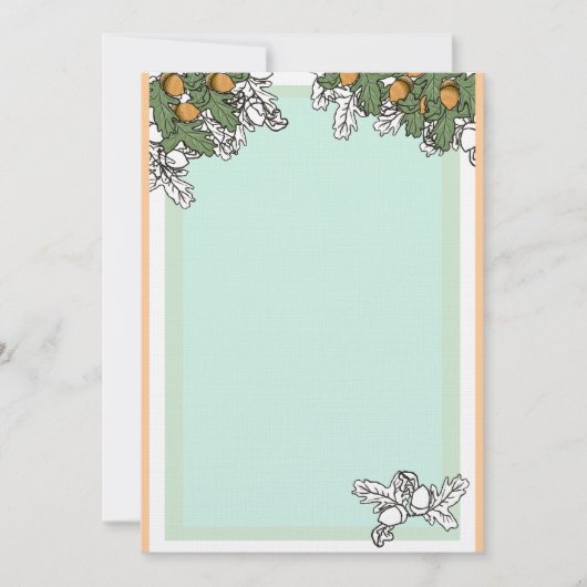 ドングリの結婚式招待状のリネン終わり 招待状 (正面)