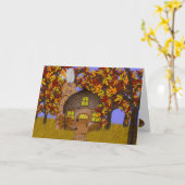 ドングリのFAERYのコテージカード カード (黄色い花)