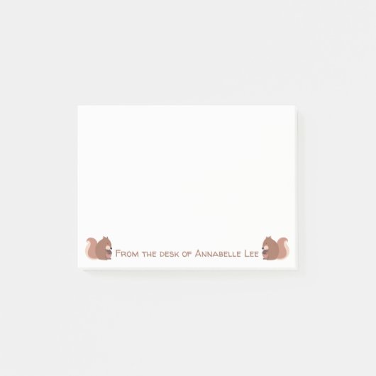 ドングリを持つかわいいリス ポストイット (正面)