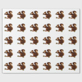 ドングリを持つ包装紙のリス ラッピングペーパー (フラット)