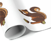 ドングリを持つ包装紙のリス ラッピングペーパー (ロールコーナー)