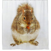 ドングリを楽しむリス シャワーカーテン (正面)