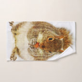 ドングリを楽しむリス バスタオルセット (ハンドタオル)