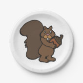 ドングリ付きのリス ペーパープレート (正面)