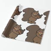ドングリ付きのリス ラッピングペーパー (アンロールド)