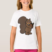 ドングリ付きのリス Tシャツ (正面)