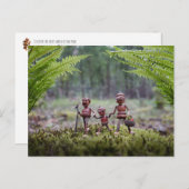 ドングリ小妖精や小人の家族 ポストカード (正面/裏面)