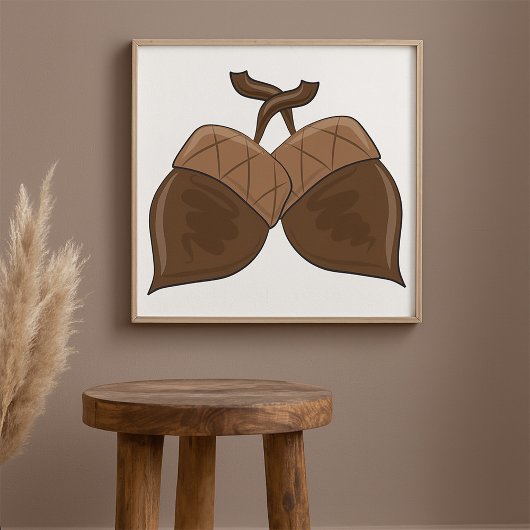 ドングリ素朴ンズオータムフォレスト自然 ポスター