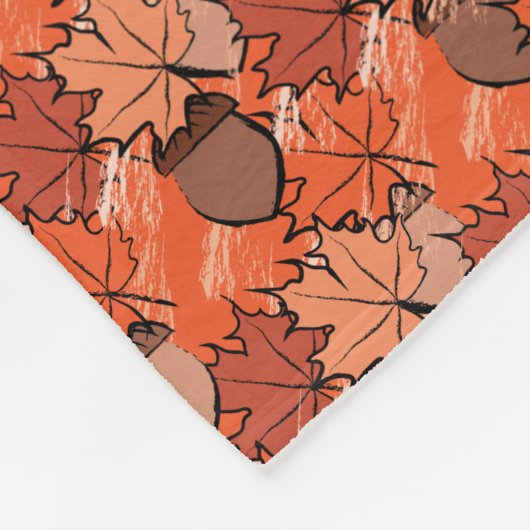 ドングリ葉スII フリースブランケット (角)