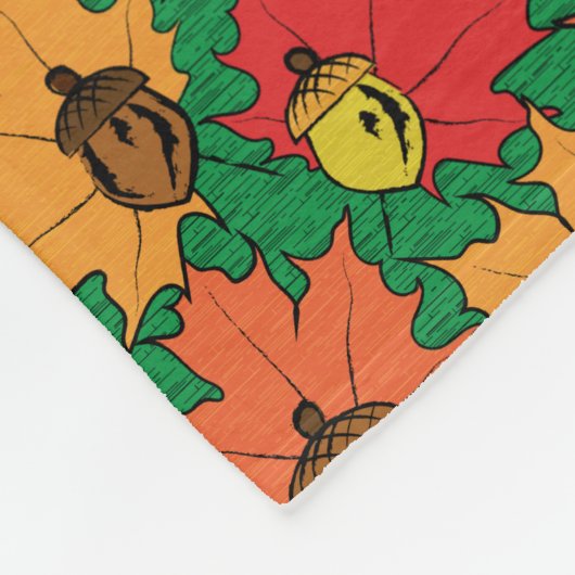 ドングリ葉スVI フリースブランケット (角)