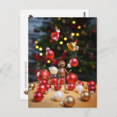 ドングリ遊スの小妖精や小人の装飾 ポストカード (正面/裏面)