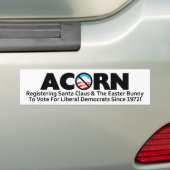 ドングリ: サンタの登録 バンパーステッカー (車上)