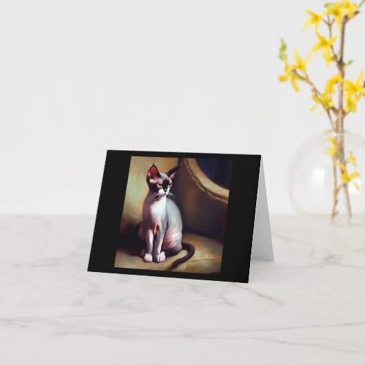 ドンスコイ猫 カード (黄色い花)