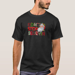 ドンストップムンサンタクラウスバッファロープレイドクリスマス Tシャツ