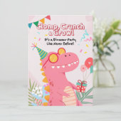 ドンッ、カリカリ、うなる！恐竜パーティー 招待状 (スタンド正面)