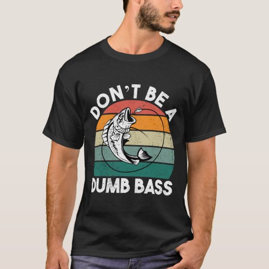 ドントばかアベースおもしろい魚釣りパパ Tシャツ (正面)