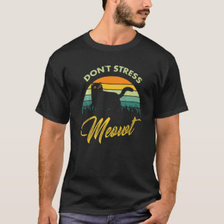 ドントストレスマイオウヴィンテージおもしろい猫 Tシャツ