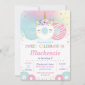 ドント・グロウ・アップ バースデーパーティ ユニコーンドーナツ 招待状 (正面)