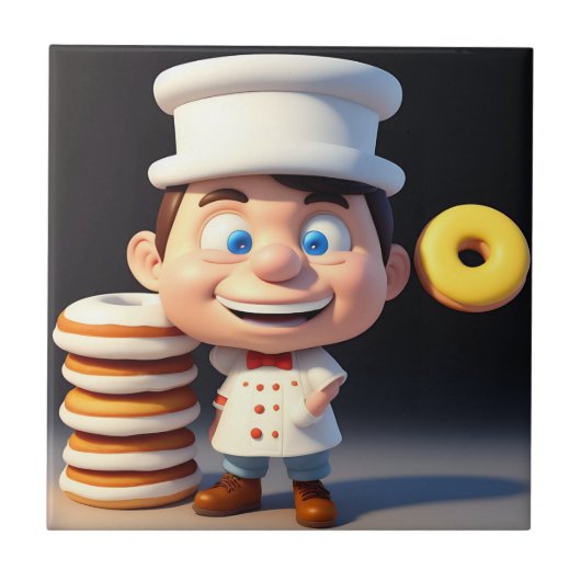 ドントTouch私のドーナツ、セラミックタイル タイル (正面)