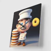 ドントTouch私のドーナツ、壁時計 スクエア壁時計 (傾斜)