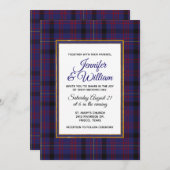 ドンドナルドエレガントタータンチェックプレイド結婚式招待状 招待状 (正面/裏面)