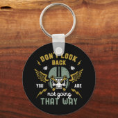 ドンドルバックヴィンテージクラシックバイクもしくは自転車に乗る人バイク キーホルダー (正面)