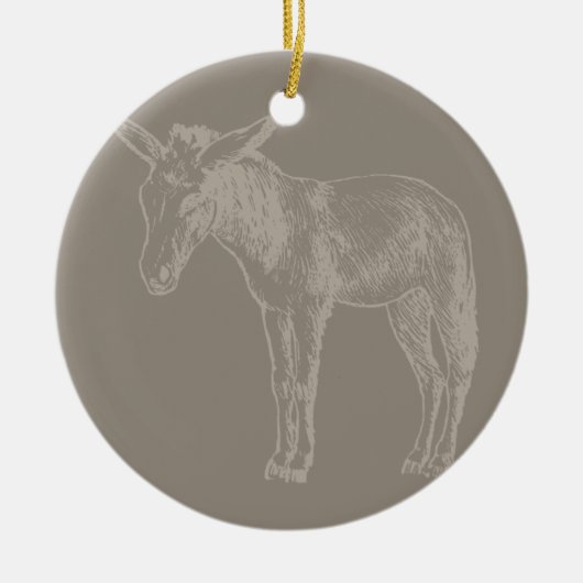 ドン図解入りの、写真付きのキーヴィンテージアートカスタムの色 セラミックオーナメント (正面)