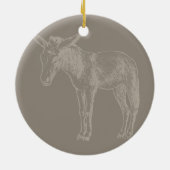 ドン図解入りの、写真付きのキーヴィンテージアートカスタムの色 セラミックオーナメント (裏面)