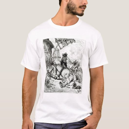 ドン・キホーテおよび風車 Tシャツ (正面)