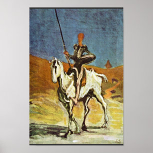 ドン・キホーテおよびDaumier Honoré著Sancho Panza (あって下さい ポスター