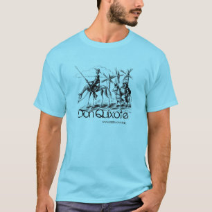 ドン・キホーテおよびSancho Panzaはペンのスケッチの芸術にインクをしみ込 Tシャツ